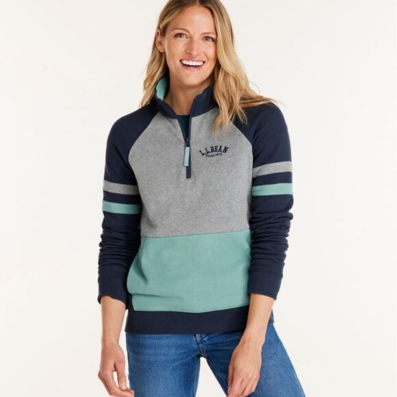 L.L. Bean Tops - L.L.Bean Women's 1912 Sweatshirt Quarter-Zip Colorblock